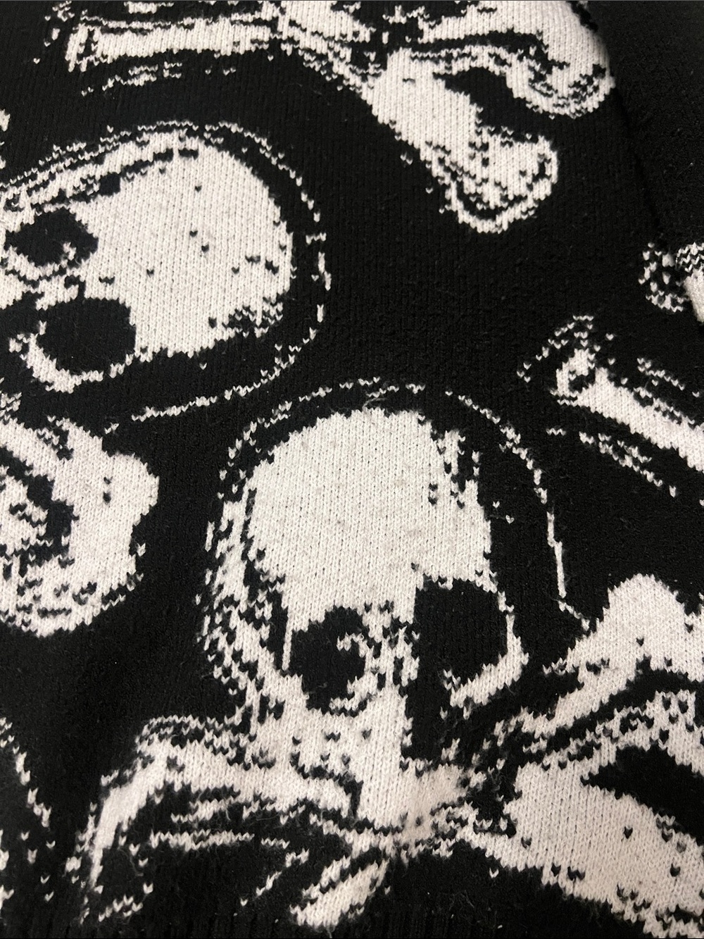 Black & White Skull Crewneck Sweater